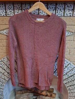 Pink Rose Dusty Rose Crewneck Knit Sweater